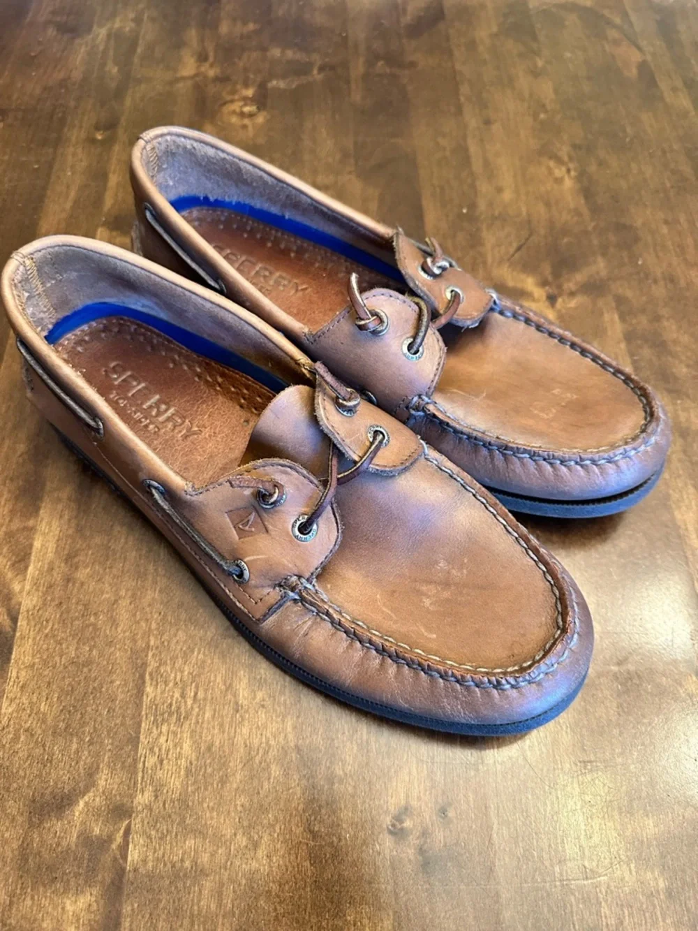 Sperry Top-Sider Mens Boat Shoes Leather Tan Brown Size 10 Classic Preppy - Picture 1 of 16